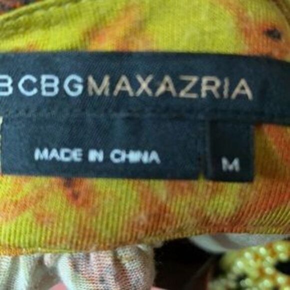 BCBGMAXAZRIA Embellished Neckline Floral Dress Medium - Picture 4 of 4